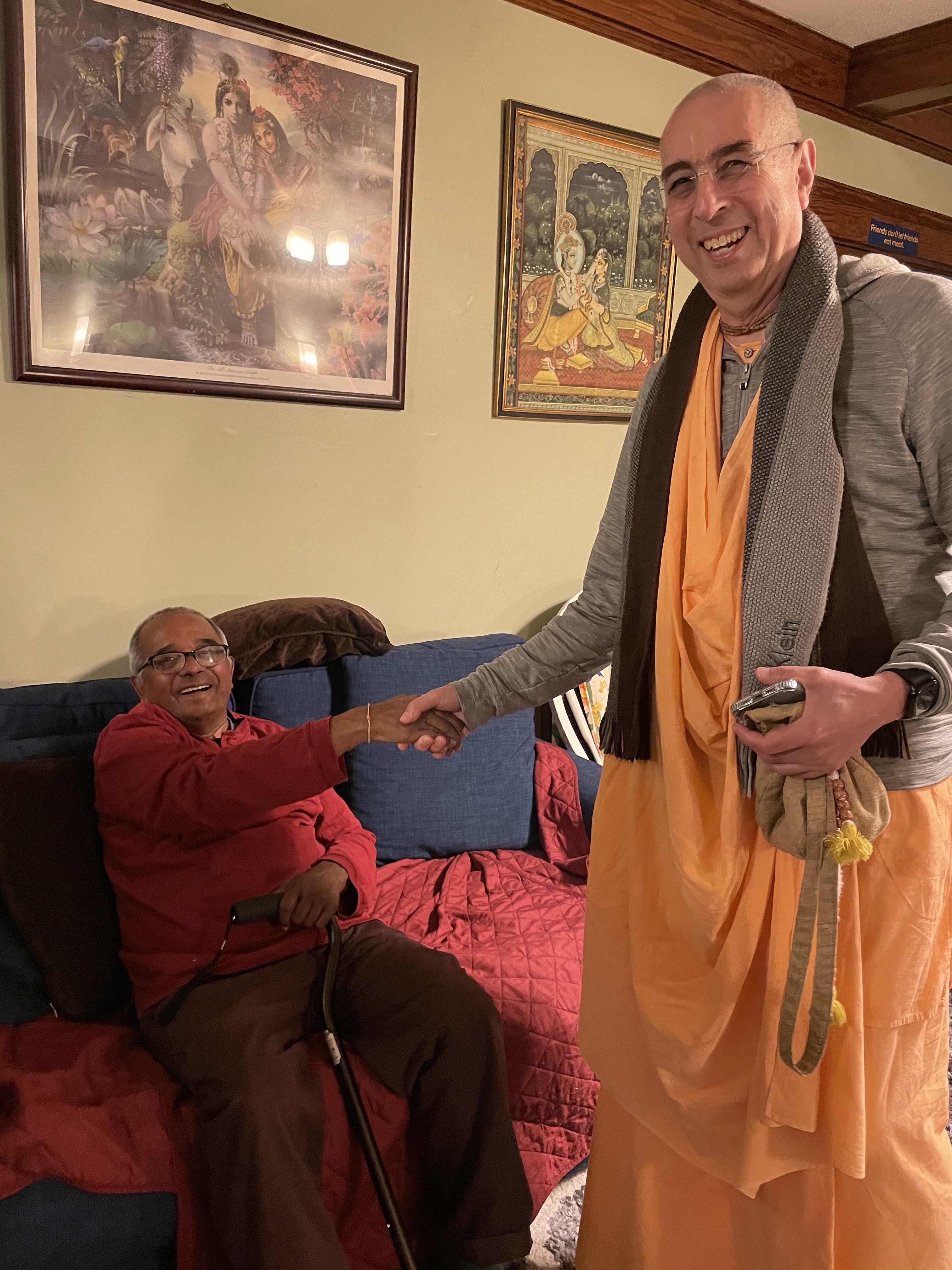 Niranjana Swami with Caitya Guru das